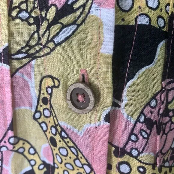 Anthropologie Maeve Printed Buttondown Surf Shirt Novelty Women XS NWOT Ink Dots - Picture 8 of 16